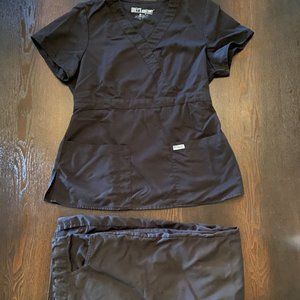 Grey's Anatomy Scrubs Set Small Black